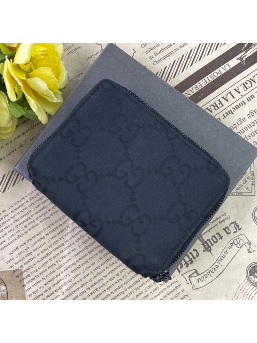 Gucci Wallet Compact Card Leather GG Black - Picture 4 of 15